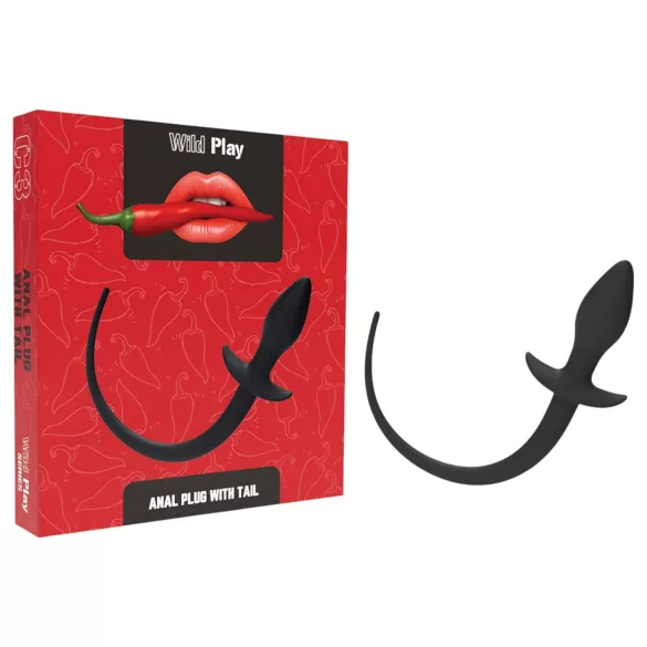 Wild Play - анален плъг с опашка - черен