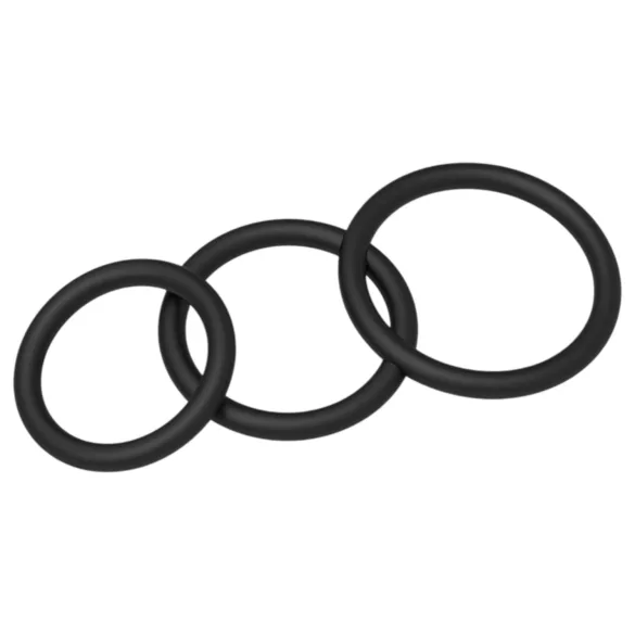 Men's Play - пенис рингове комплект - черен - 3 броя