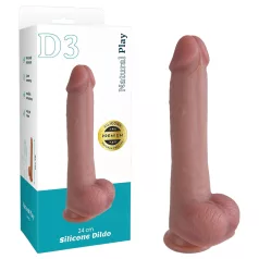   Erospace Natural Play - силиконов дилдо 24 см (телесен цвят)