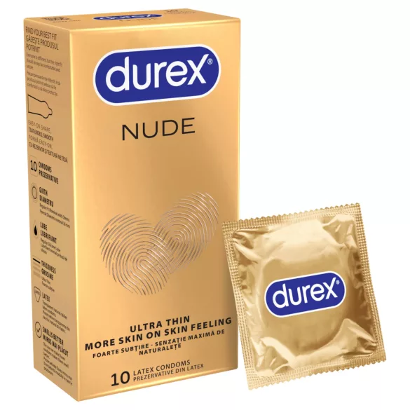 Durex Nude - тънък презерватив - 10 броя