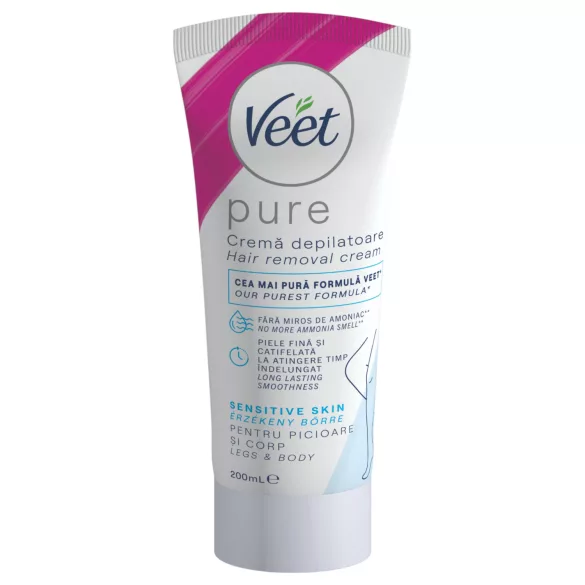 Veet Pure - крем за депилация за крака и тяло - за чувствителна кожа (200 мл)