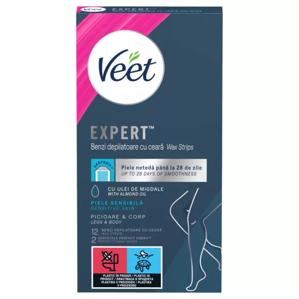 Veet Expert - готови ленти с кола маска - за суха кожа (12 бр.)