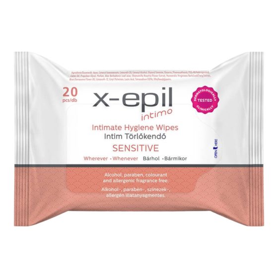 X-Epil Intimo Sensitive - интимни кърпички (20бр.)