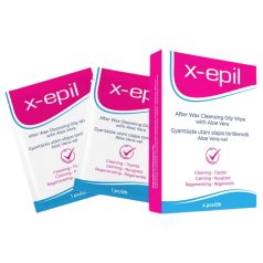   X-Epil - Маслени кърпички след депилация (4 бр.) - Алое Вера