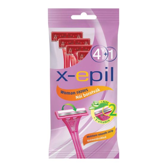 X-Epil - дамска самобръсначка за еднократна употреба с 2 остриета (5бр.)