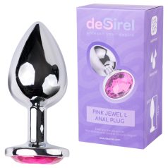   Desirel Pink Jewel L - анален плъг (сребристо-розов)