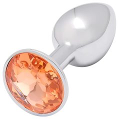   Sunfo - метален анален плъг със златен камък (сребърен)