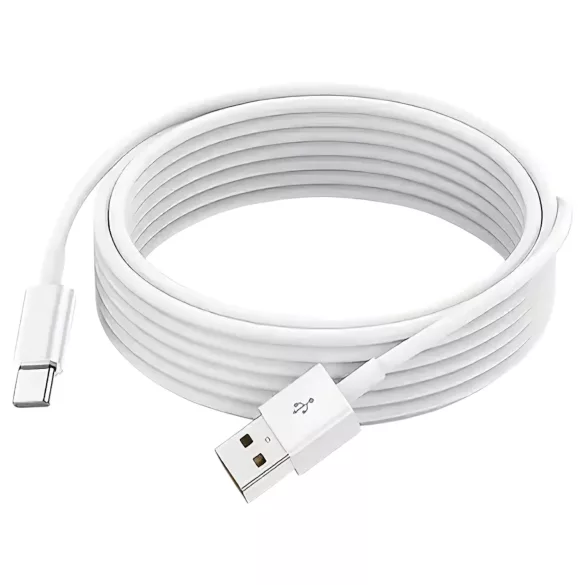 USB Type-C заряден кабел - бял