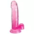 King Cock - дилдо с тестиси - прозрачен - 18 см - розов