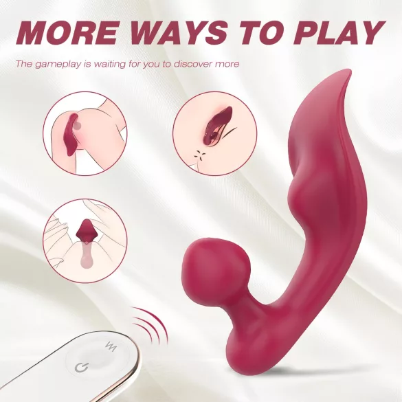 Sex HD Chomper - вибратор за клитор и анал - червен