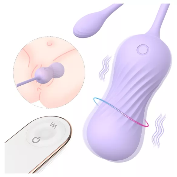 Sex HD Twist Egg - вибриращо яйце с тласкаща функция - лилаво