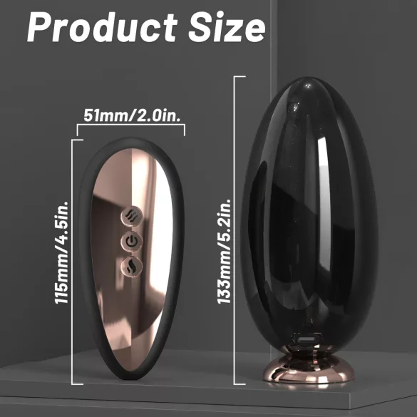 Sex HD Mirror - вибратор с отопляема функция и облизващ ефект - черен