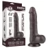 Lovetoy - двойно слоен дилдо с тестиси - 20 см - кафяв