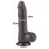 Lovetoy - двойно слоен дилдо с тестиси - 20 см - кафяв