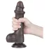 Lovetoy - двойно слоен дилдо с тестиси - 20 см - кафяв