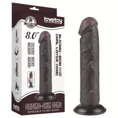   Lovetoy - двуслоен дилдо с вендуза - реалистичен, 20 см, кафяв