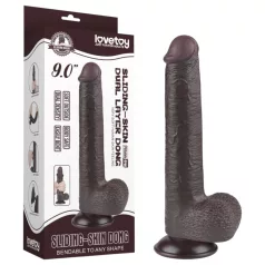   Lovetoy - двуслоен дилдо с вакуумна основа - 20,8 см - кафяв