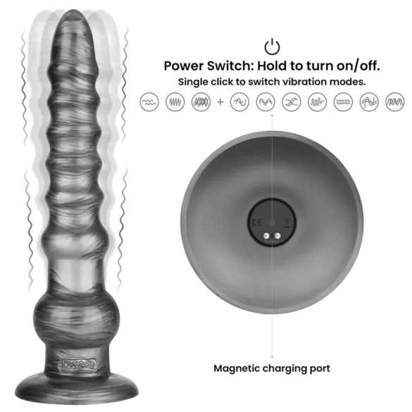 Lovetoy King Sized - гигантски вибратор - 32 см - сив