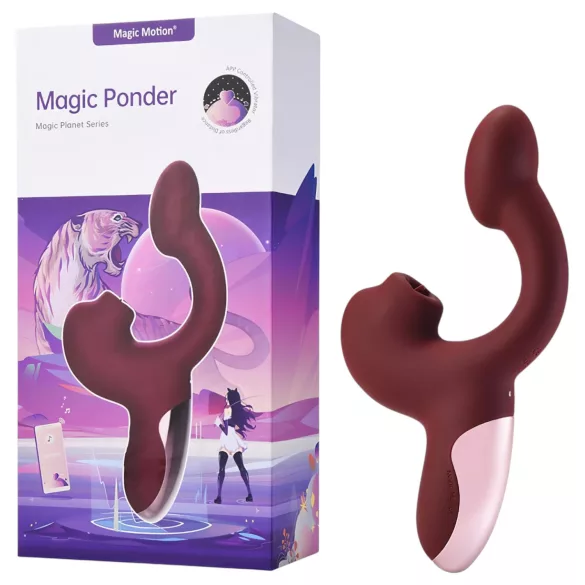 Magic Motion Magic Ponder - вибратор с клиторен стимулатор 2в1 - бордо