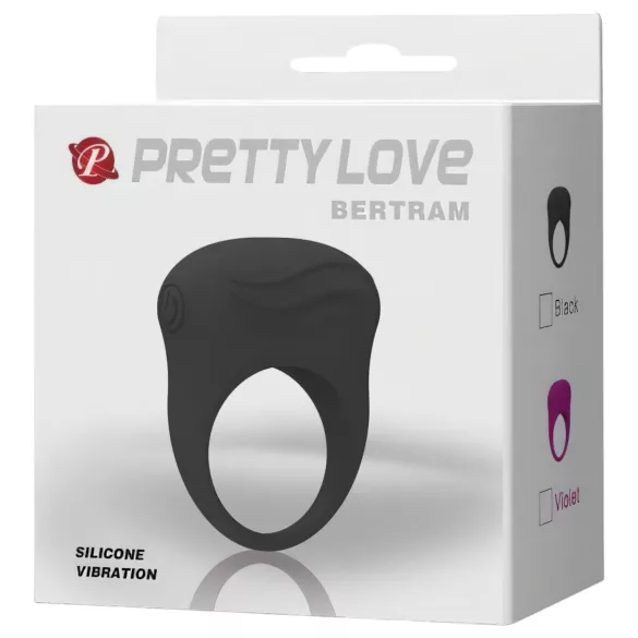Pretty Love Bertram - вибриращ пенис ринг - водоустойчив - черен