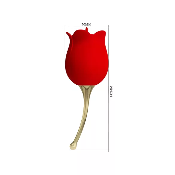 Pretty Love Rose Lover - клиторен вибратор с езиче 2в1 - червен