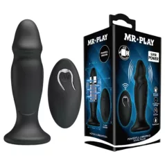   MR. PLAY - анален вибратор с дистанционно и презареждане - черен