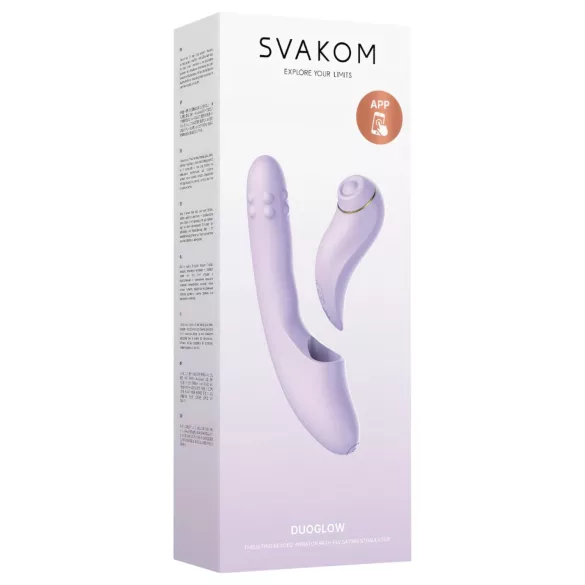 Svakom DuoGlow - вибратор за G-точка и клитор с управление чрез приложение (лилав)