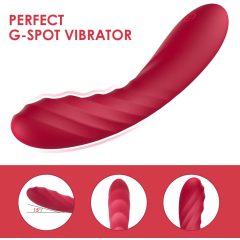   Vibeconnect Hilary - презареждащ се силиконов вибратор за G-точката (червен)