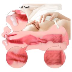   Vibeconnect - реалистичен мастурбатор за уста и путка (естествено черен)