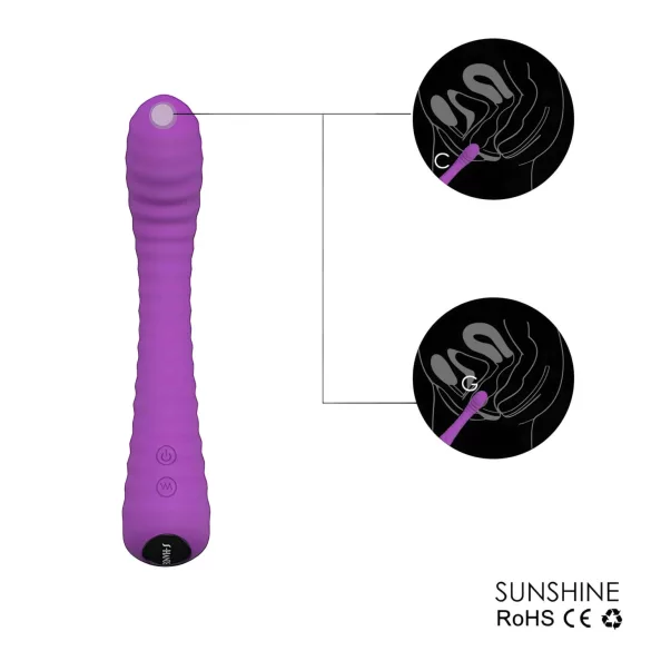 Sex HD Sunshine - вибратор за G-точка - релефен - акумулаторен - лилав