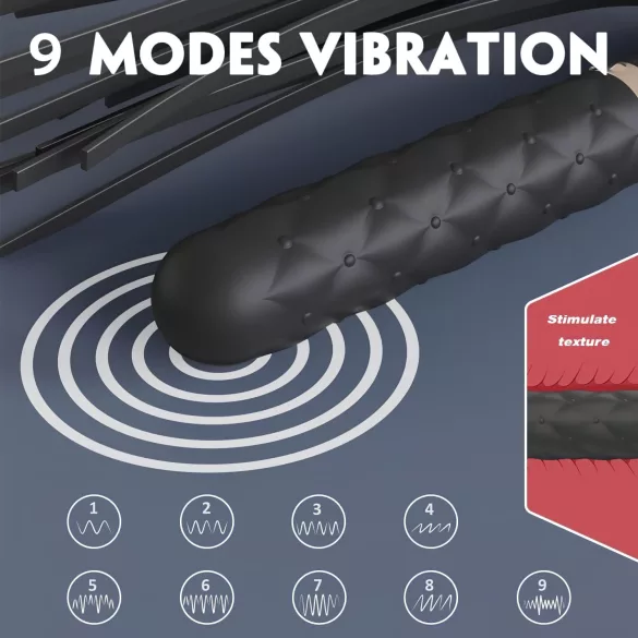 Sex HD Bloody Mary - вибратор и камшик - акумулаторен, водоустойчив, черен