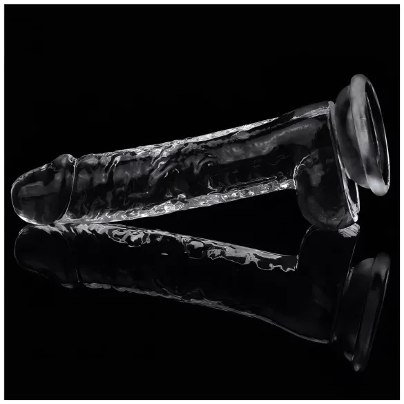 Lovetoy Flawless Clear - дилдо с вакуум основа - 19 см - прозрачен