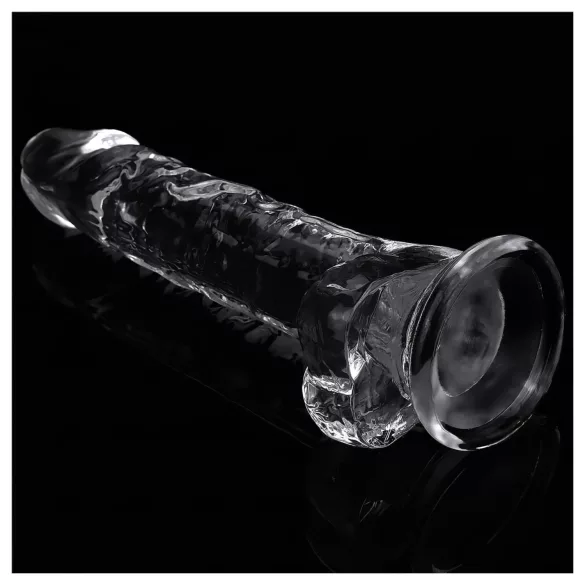 Lovetoy Flawless Clear - дилдо с вакуум основа - 19 см - прозрачен