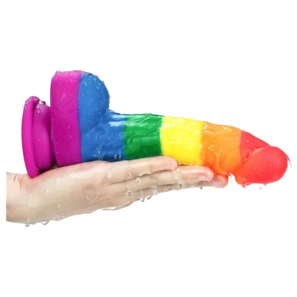 Lovetoy Prider - реалистично силиконово дилдо - 19см - цветно