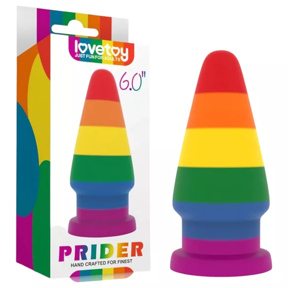 Lovetoy Prider - анален разширителен плъг - 15 см (дъга)