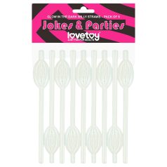   Lovetoy - сламка във форма на светеща вагина (бяла)