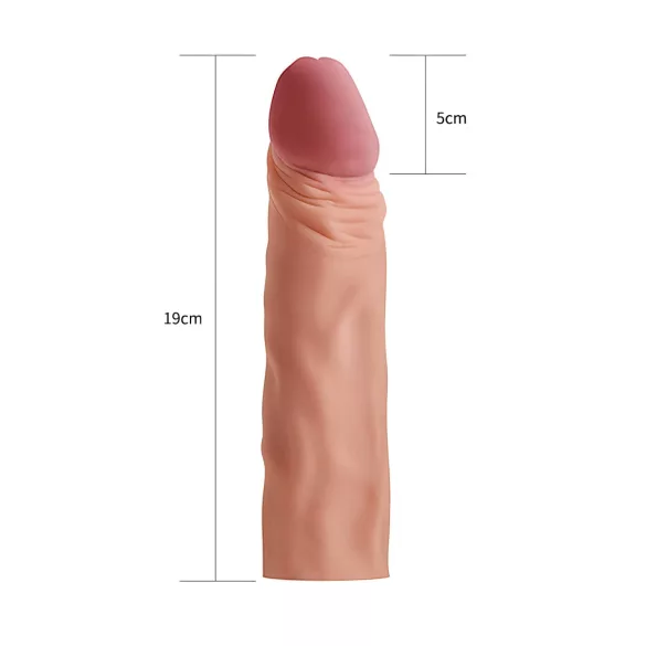 Lovetoy Pleasure X-tender - удължител за пенис - 19 см - телесен цвят
