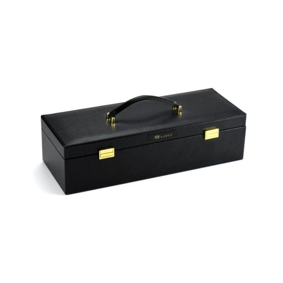 ZALO - луксозен комплект за връзване в кутия за съхранение (черен)