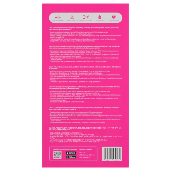 LOVENSE Osci 3 - вибратор с клиторно рамо (розов)