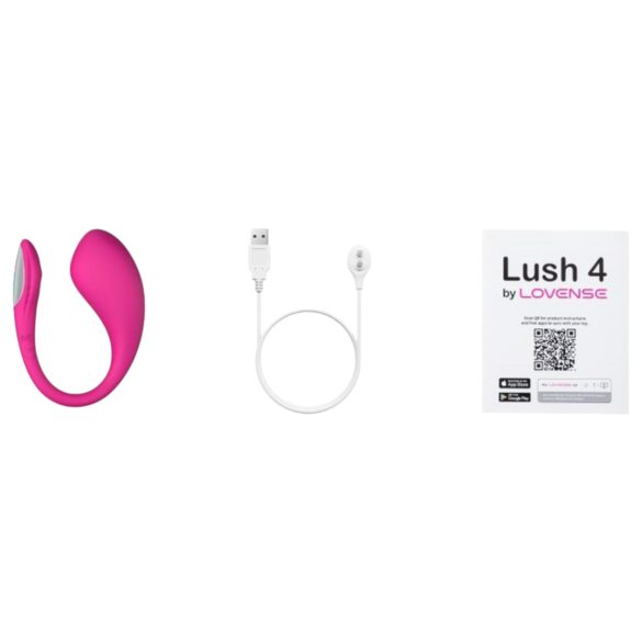 LOVENSE Lush 4 - виброяйце с Bluetooth управление - розово