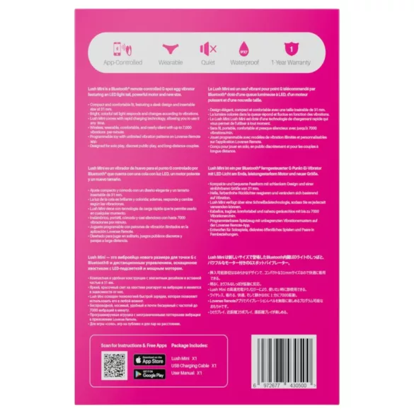 Lovense Lush Mini - носимо вибриращо яйце с управление чрез приложение (розов)
