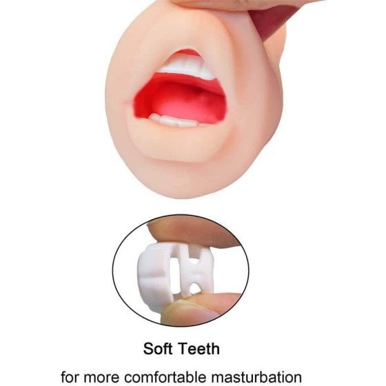Кучешка чаша на Трейси - реалистична изкуствена уста със зъби (естествена)