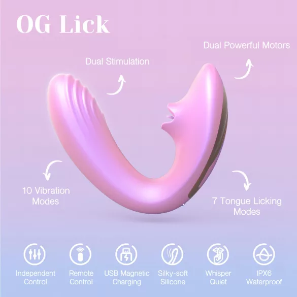 Tracy's Dog OG Lick - вибратор за G-точка и клитор стимулатор (розов)