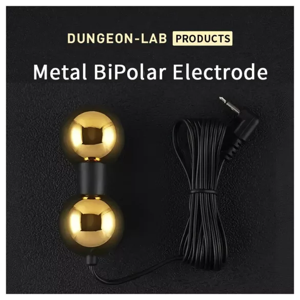 DG-LAB BiPolar B - двуполюсен метален електрод във форма на пясъчен часовник (златен)