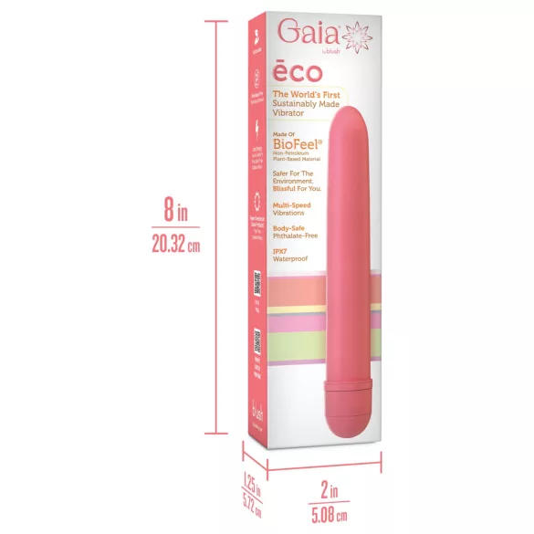 Gaia Eco L - вибратор тип пръчка - екологичен, голям, розов