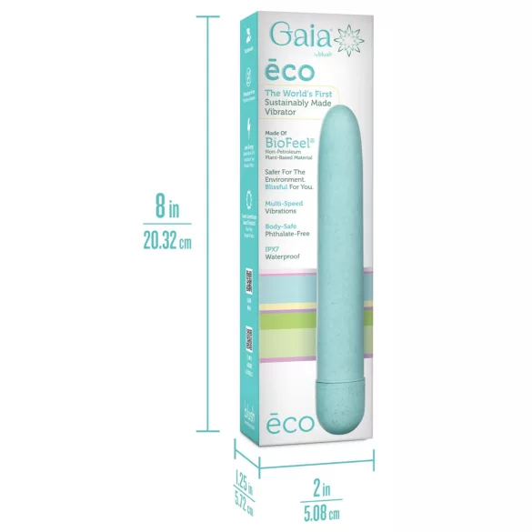 Gaia Eco L - екологичен вибратор тип пръчка (син) - голям