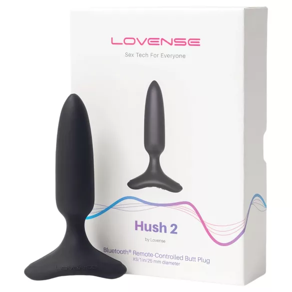 LOVENSE Hush 2 XS - мал презареждаем анален вибратор (25 мм) - черен