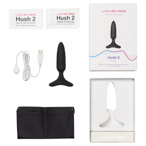 LOVENSE Hush 2 XS - мал презареждаем анален вибратор (25 мм) - черен