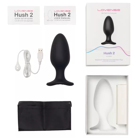 LOVENSE Hush 2 L - малък анален вибратор с акумулатор (57 мм) - черен