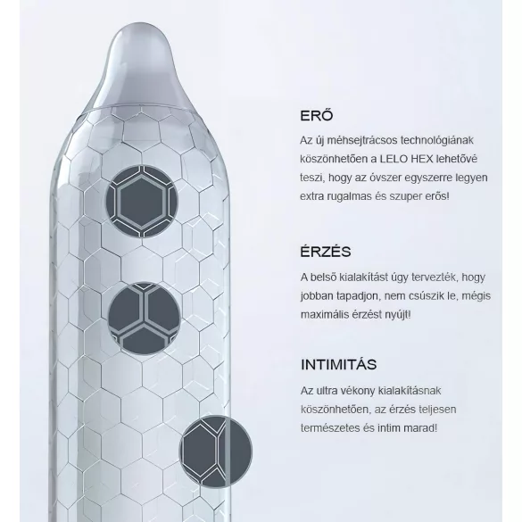 LELO Hex Original - презервативи - тънки и здрави - 3 броя
